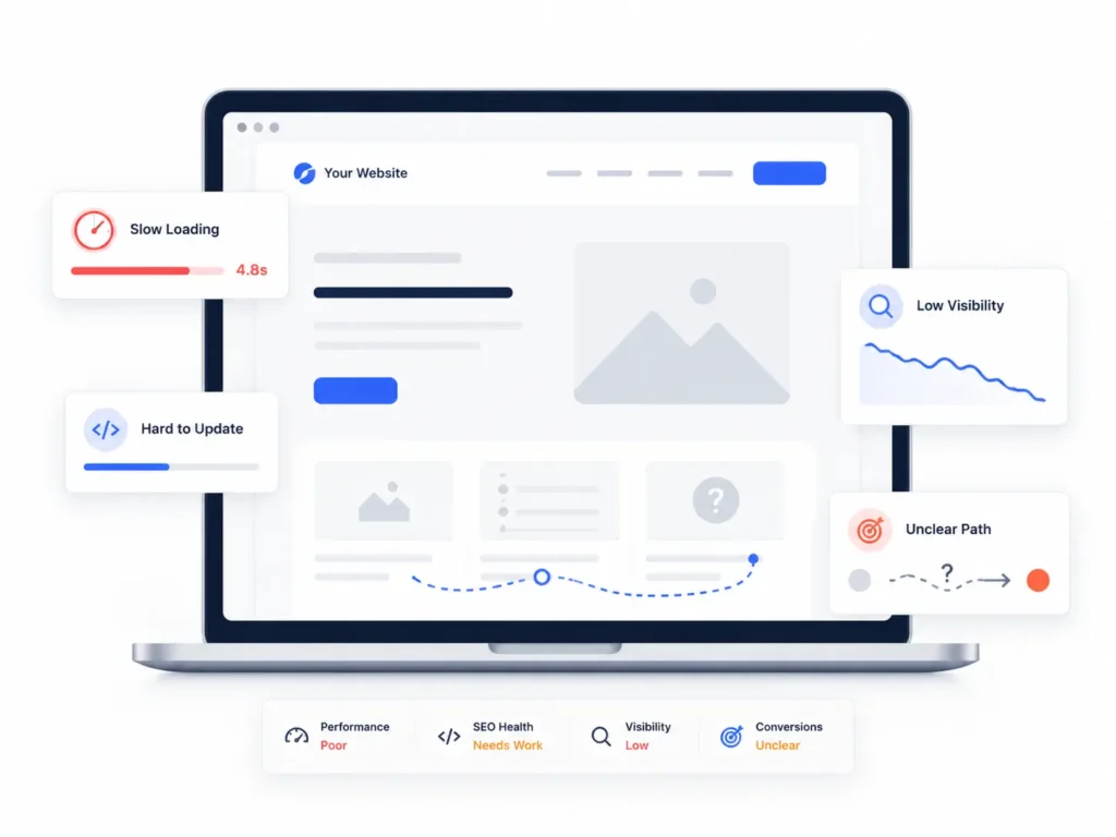 Website problems illustration